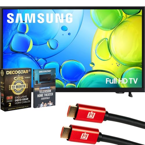 Samsung UN40F6000FFXZA 40 inch Full HD F6000F 4K Smart TV (2025) HDR, Knox Security Bundle with Theater Essentials, 1 Year CPS Enhanced Protection Pack and Deco Gear 6FT 4K HDMI 2.0 Cable