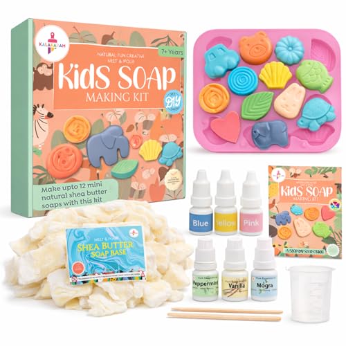 Image of Kalakaram Kids Soap Making Kit - DIY Craft & Activity Set for Kids (Ages 6-12) with Molds, Colors, and Educational Fun - Creative Birthday Gift for Boys & Girls