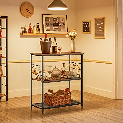 Miniatura 8 de Vasagle Estante Kitchen Island, Estante Baker, Soporte Para Microondas, Con Marco De Metal, 3 Estantes Abiertos, 6 Ganchos, 80 X 40 X 90 Cm, Industrial, Rústico, Marrón Y Negro Kki002b01