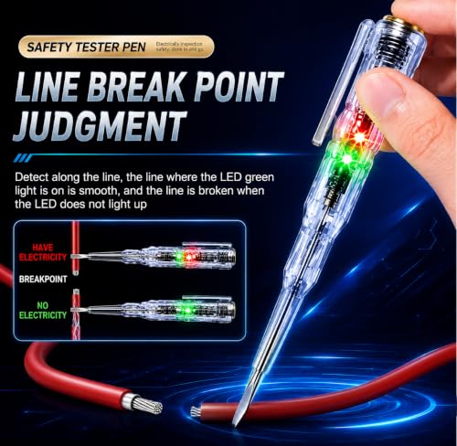 Image of 2026-Advanced Wire Stripper & Tester Combo Set All in One Multifunction Stainless Steel Wire Stripper & High Brightness Intelligent Voltage Tester Pen Electrical Hand Tool Kit Perfect for Electricians