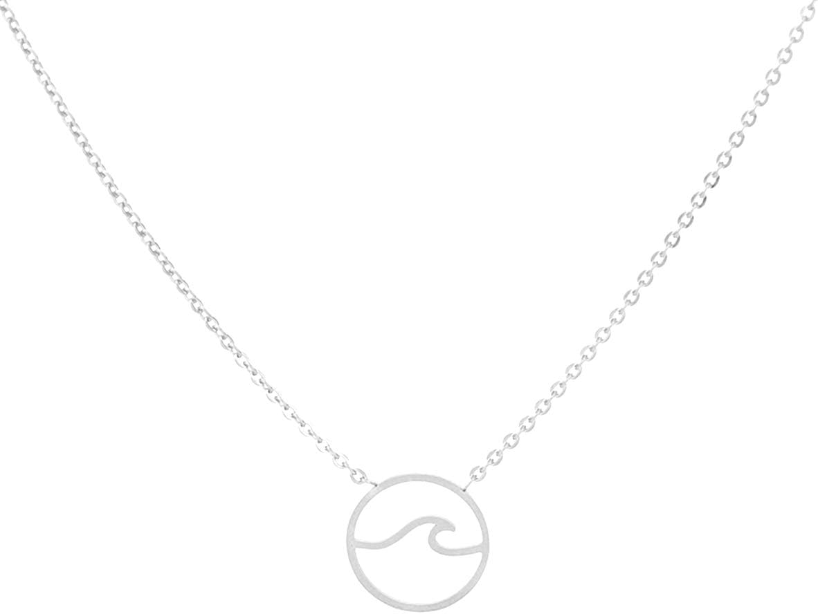 VAttract Wave Necklace Ocean Jewelry Gifts Beach Necklaces Cute Chokers for Women(Gold)