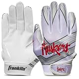 Franklin Sports Nebraska Huskers Youth College Football Receiver Gloves - Receiver Gloves for Kids - NCAA Team Logos and Silicone Palm - Youth S/XS Pair