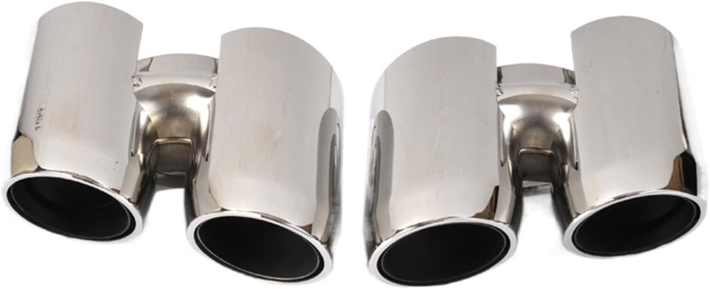 DRYZUN 1 Pair Modified Car Exhaust Muffler Tip Pipe System Tailpipe Car Tuning Decoration Compatible with Porsche Panamera 970 2010 2011 2012-2016 (Color : 10-13 Black) : Automotive