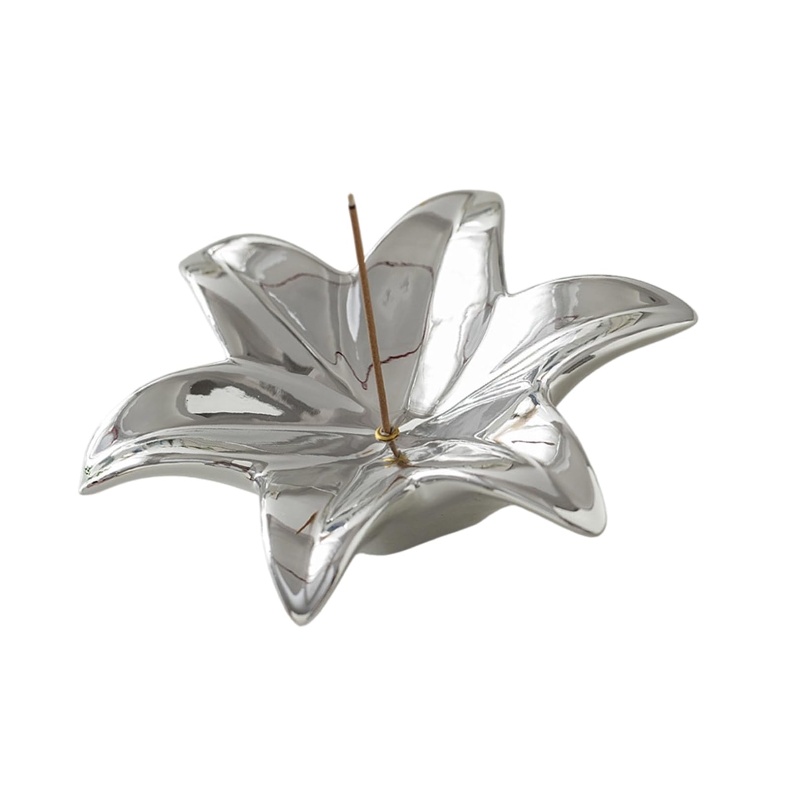 LWHZOFR Ceramic Stick Holder Flower-Shaped Tray 5.51 X 1.57 In, Decorative Scent Stick Stand for Home Decor Scent Stand Floral Ceramic Tray Home Decor Holder Yoga Room Particle Tabletop Quiet Room