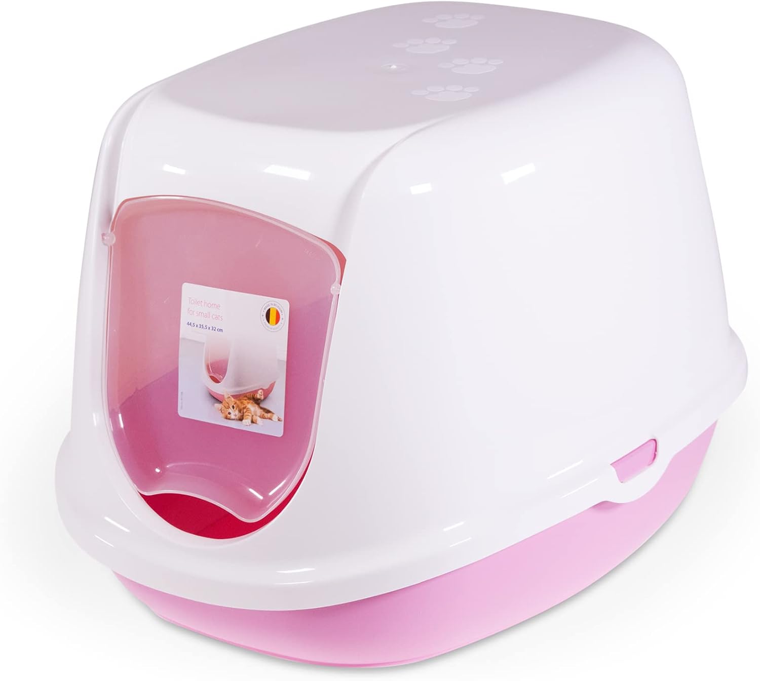 Savic Cat Litter Pan Duchesse with Door, 44 x 35 x 32 cm, Pink-White