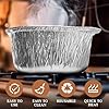 Ziliny 12 Pcs Disposable Aluminum Pot with Lid Round Foil Pans Disposable Cookware Food Container for Vacation Trips Camping Baking Heating Cooking (33.8 oz) #4