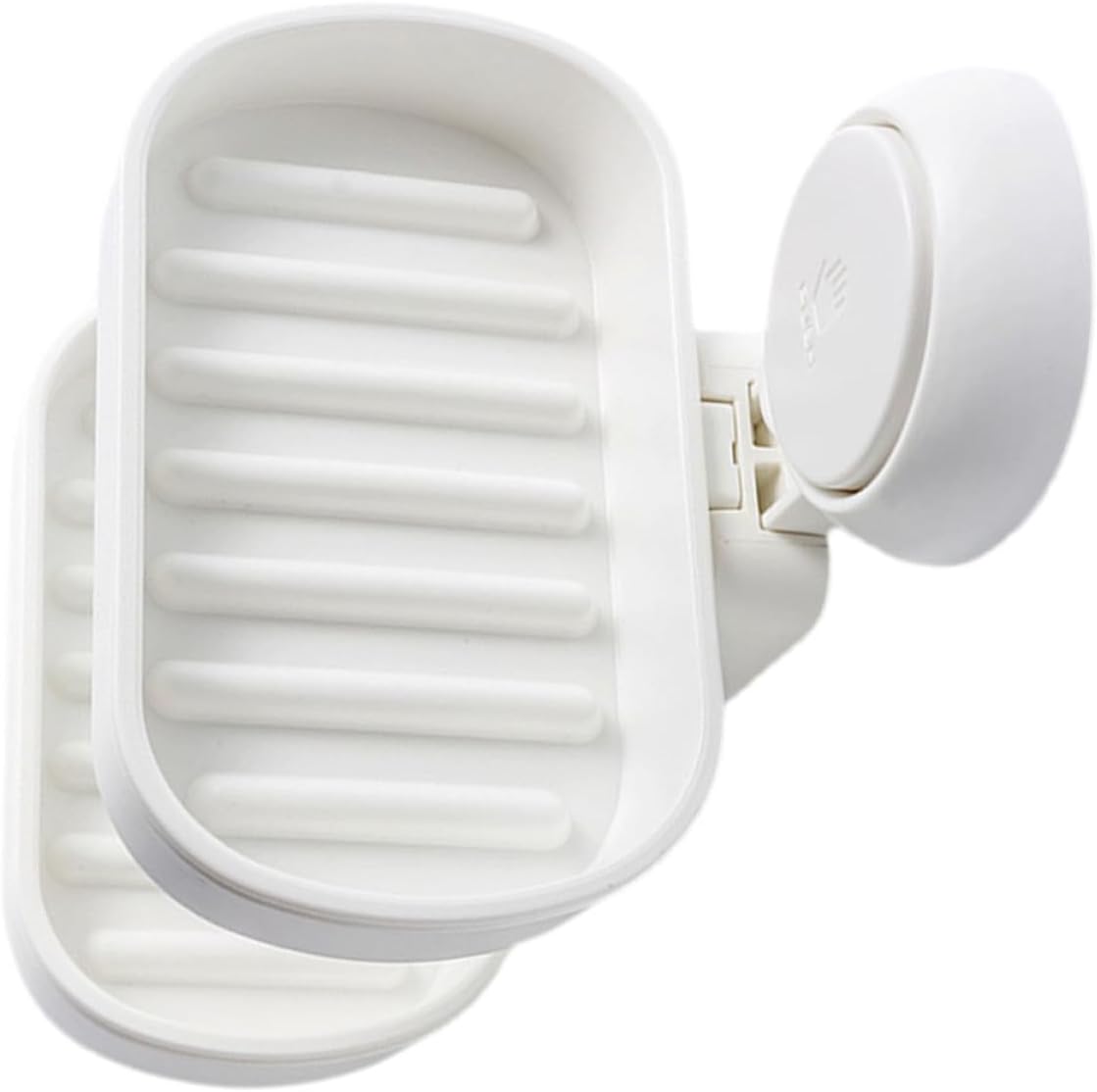 Double Layer Suction Cup Soap Dish Wall Mounted Non-Drill Soap Holder with Drainage for Bathroom and Kitchen Organizer