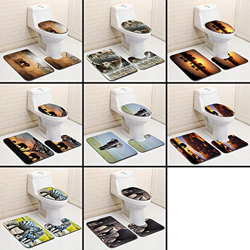 Claean-Acces-Home Toilettendeckelbezug Nordic 3Pcs Badematte Set Flanell Anti-Rutsch-Bad Toilette Dusche Duschraum Dekor Teppich Teppich-Nr. 8_50X80Cm 3St – Bild 7