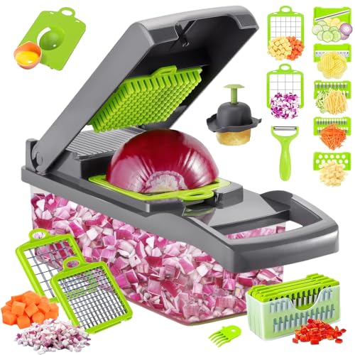 Vegetable Chopper, 16 in 1 Mandoline Vegetable Slicer Salad Chopp...