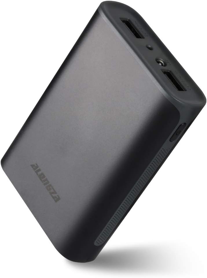 Alongza Portable Phone Charger with 3.1A Output, 10050mAh Power Pank Charger 2 USB Charging Ports Compatible with iPhone, iPad, Android and other Smart Devices (Black)