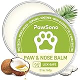 PawSono Lick-Safe Dog Paw & Nose Balm with Coconut Oil | All-Natural Moisturizer & Soother for Dry, Cracked Pads & Snout| Cat Wax & Cream, Nose Butter for frenchies| Horse Hoof Care (60 g /2.1 oz)