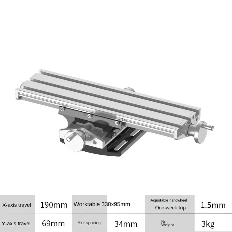Fresadora, Mesa transversal multifuncional con corredera, mesa de fresado transversal, fresadora de placa de arrastre, taladro de banco de precisión(Set1)
