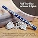 Mia Jewel Shop - Handmade Colored Bamboo Wooden Flute | Tribal Nature Pattern | Native Recorder for Beginners, Meditation & Music Lovers (Blue)