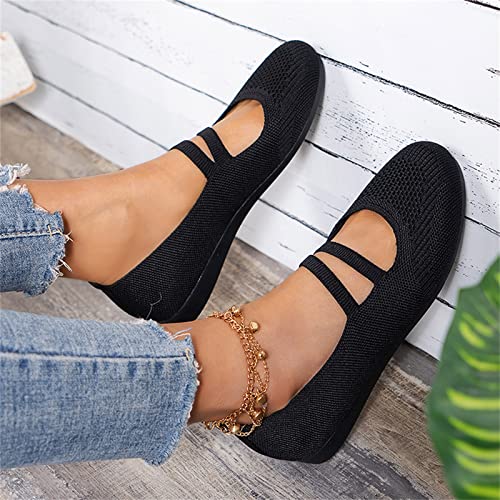 Ballet Flats Shoes for Women Dressy Comfortable Knit Flat Shoes Slip On Business Loafer Shoes Casual Walking Shoes4