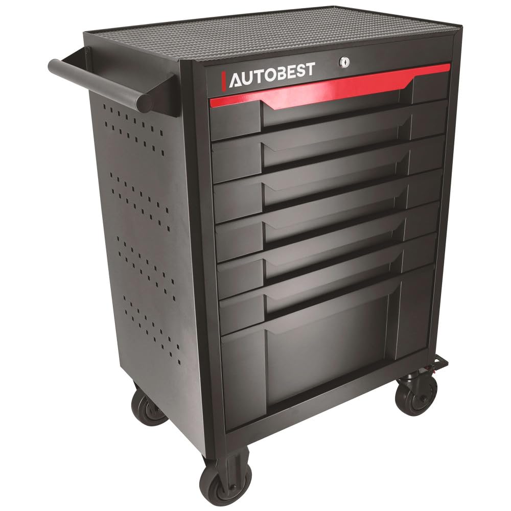 Servante 7 tiroirs Autobest - Capacité 30 kg par tiroir - 2 roues fixes - 2 roues avec freins