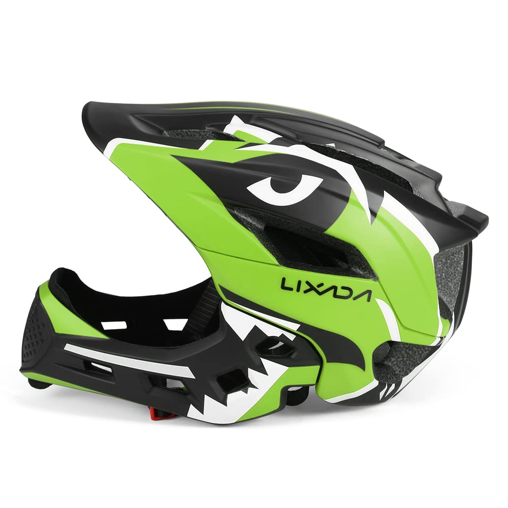 Casco de Seguridad Deportivo para Niños, Casco Desmontable de Cara Completa, Ciclo para Niños, Verde, 1 Patinaje sobre Ruedas (#1)