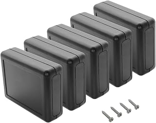 LeMotech 5 Pieces ABS Plastic Electrical Project Case Power Junction Box, Project Box Black 3.5 x 2.8 x 1.1 inch (90 x 70 x 28 mm)