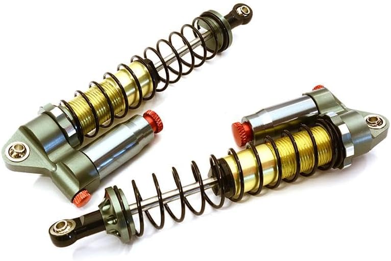 Integy RC Modelo C28071GUN Rebote Adj Piggyback Shock (2) para Axial 110 & Off-Road Scale Crawler (L4.488 in)