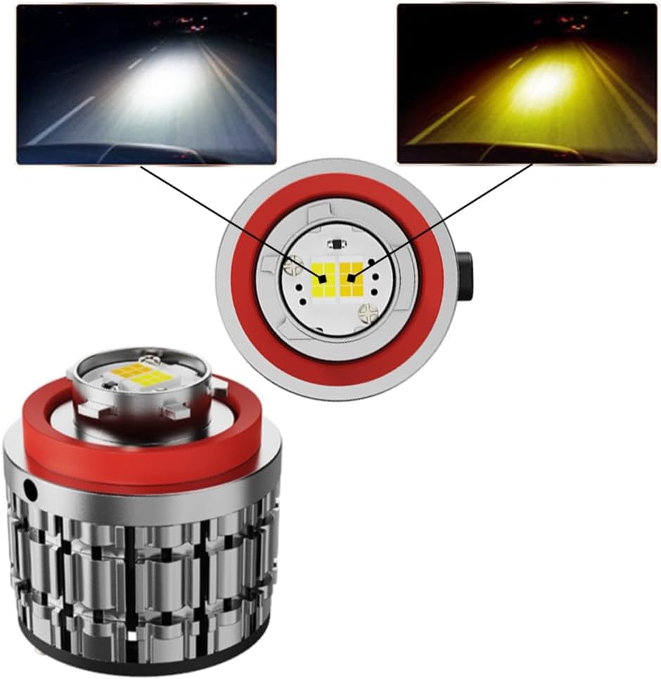 L1B TF1 LED Fog Light Bulbs, Dual Color 3000K Amber Yellow/White 6500K, 70W 7000LM, Plug & Play, for Toyota 2023+ GR Corolla Cross Sedan RAV4, Honda 11th Gen Ridgeline CR-V, Pack of 2