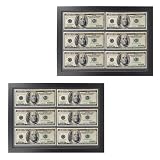 MiDube Juego de 2 marcos de madera para billetes de dólar (41 x 29, color negro