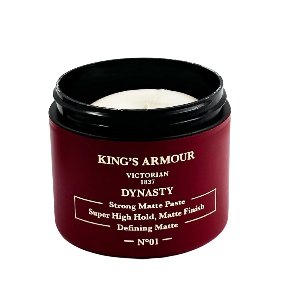 King's Armour DYNASTY – Premium Strong Hold Matte Hair Paste for Men | High Control & Texture | Elite Styling for Bold Hairstyles - 110 ml (3.72 Fl Oz)