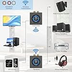 YMOO 2.4GHz Wireless Audio Transmitter and Receiver, 200ft Long Range, 25ms Low Latency Wireless Kit, 48khz HiFi Audio,2.4GHZ Adapter Kit for Speaker/Stereo/Soundbar - Image 4