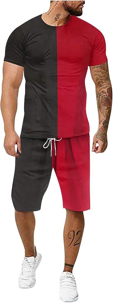 Amazon.com: Conjunto de chándal para hombre, camiseta de manga corta y  pantalones cortos : Ropa, Zapatos y Joyería
