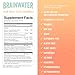 BrainJuice BrainWater Calm, Water for Clean Energy, Focus & Relaxation Support, Gluten Free, Zero Sugar Drinks with Ashwagandha, Alpha GPC, Vitamin C & B, Organic Green Tea, Peach Chamomile, 8 Pack