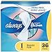 Always Infinity Pads With Wings, Regular Absorbency , 36 count , Pack of 2