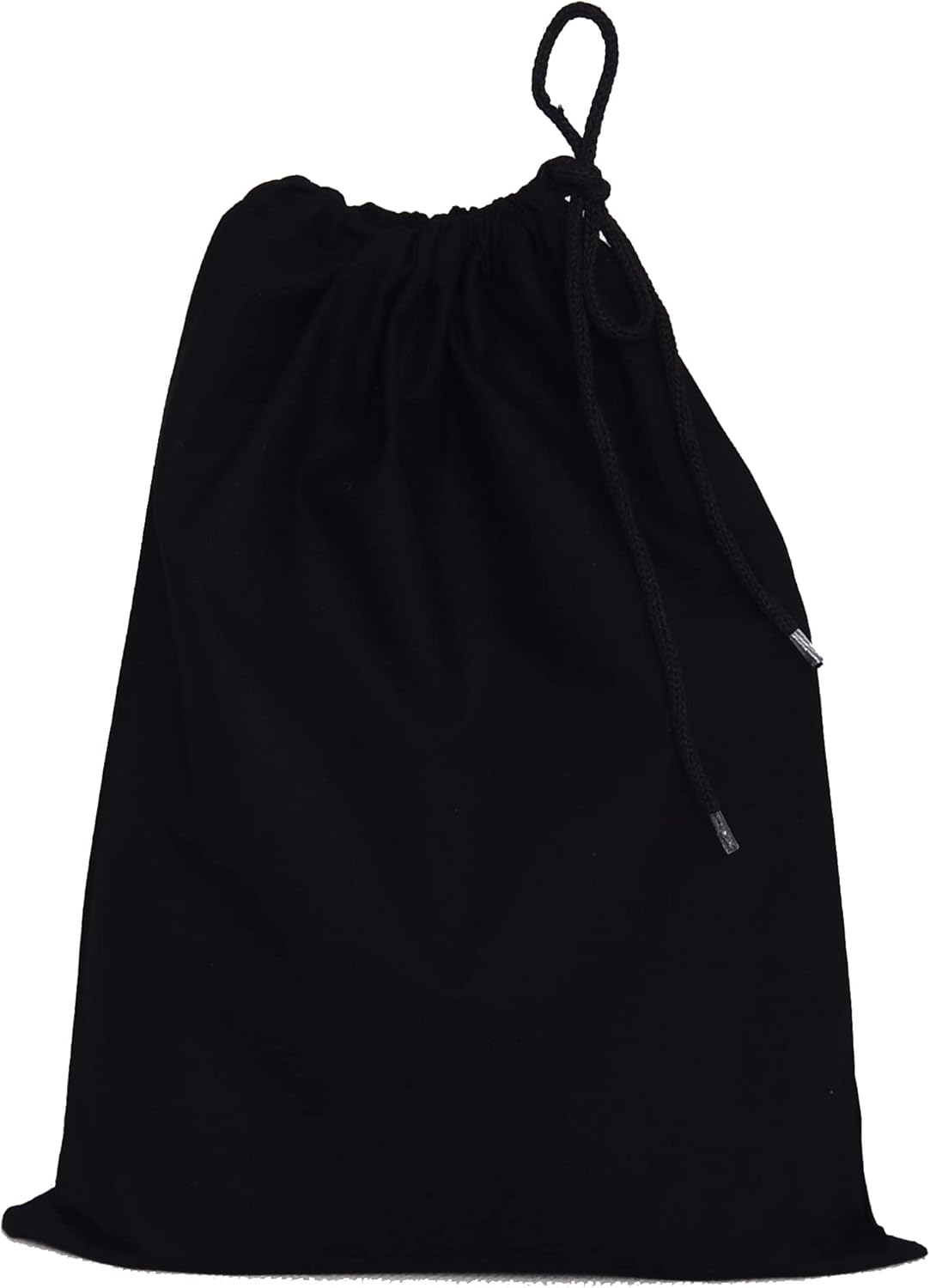 12 Pack Cotton Canvas Drawstring Shoe Storage Travel Bags in Bulk, Wholesale Blank Cotton Draw String Sack Packs (Black)