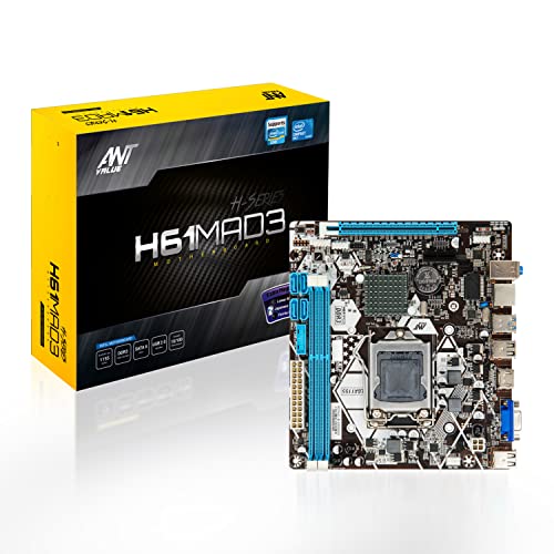 Image of Ant Value H61MAD3 mATX Gaming Motherboard LGA1155 Support Intel 2nd and 3rd Generation i3 /i5 /i7 DDR3, M.2 NVMe, USB 2.0 Ports