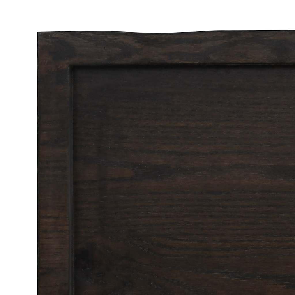 Piano per lavabo in legno massello, 180 x 60 cm, marrone scuro, in legno di quercia per mobili da bagno, mensola e scrivania
