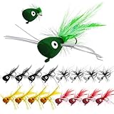 FishingPepo Fly Fishing Poppers, Topwater Fishing Lures Bass Crappie Bluegill Sunfish Panfish Trout
