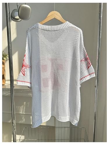 Verdusa Women's Plus Size Jersey Oversized Sweaters Half Sleeve Summer Crochet Tops2