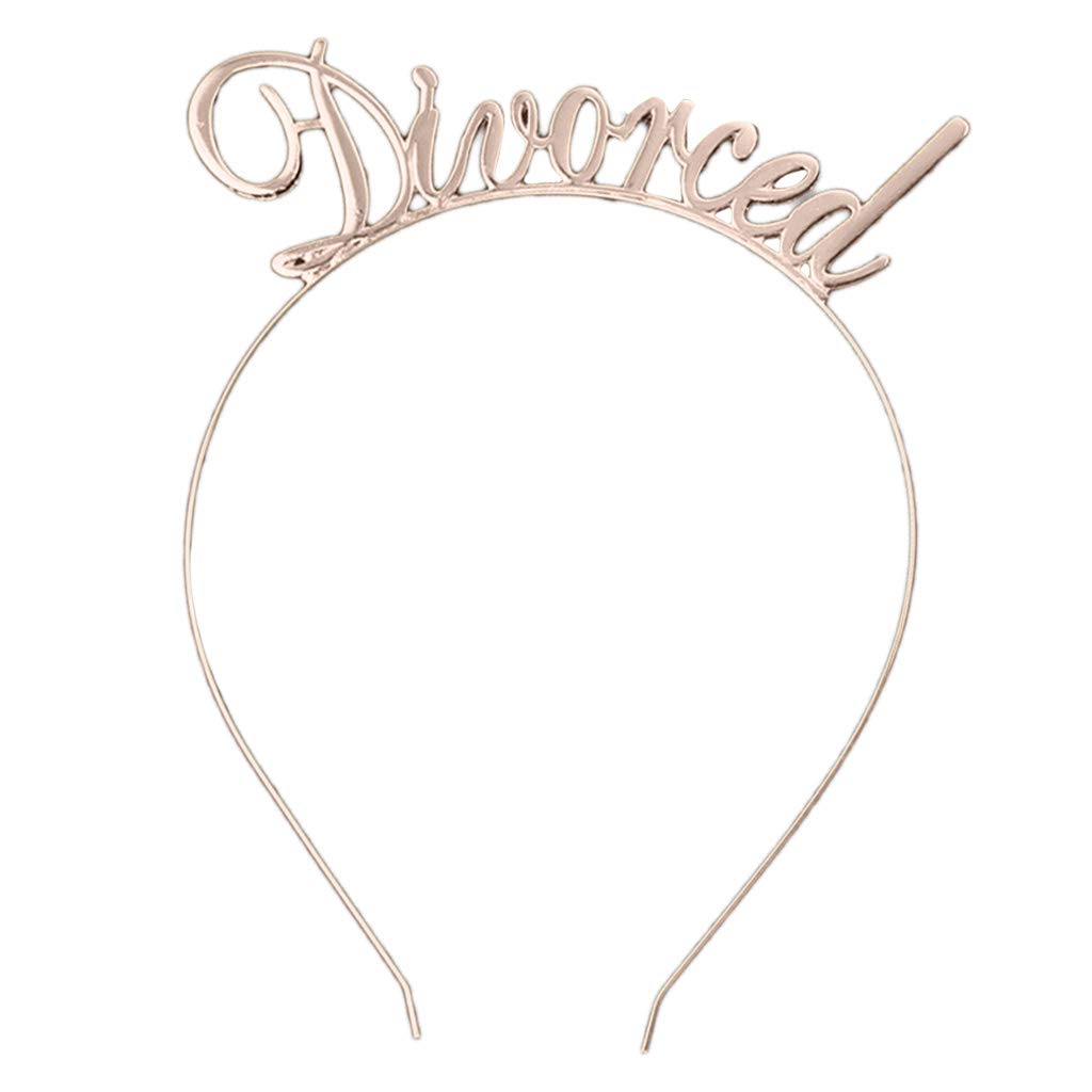 Metal Headband Funny Divorced Letters Tiara Hair Hoop Single Women Break up Gift Rose Gold