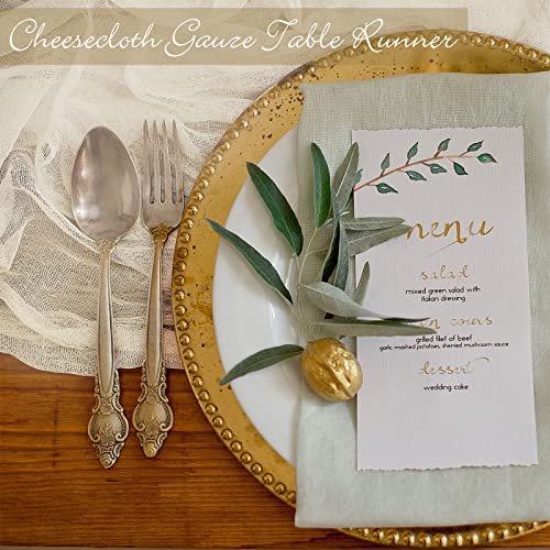 2 Pack Cheesecloth Gauze Table Runner, 13 Ft X 35 Inch Semi Sheer Table Cheese Cloth For Wedding Decor Bridal Shower Rustic Boho (Beige) #TOP3