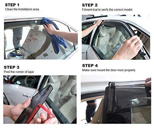Image of Premium Non-Breakable Car Window Door Visor /Rain Guard /Wind Deflector Compatible for (Isuzu d max 4pcs)