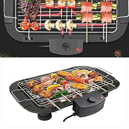 Tischgrill Elektrisch | BBQ Tischgrill 1500 Watt | Elektrogrill mit Groß Grillfläche | Smokeless Elektrogrill für Balkon…