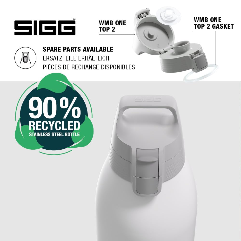SIGG - Izolowana butelka na napoje – Shield Therm One White – napoje gazowane – szczelna – nadaje się do mycia w zmywarce – nie zawiera BPA – 90% stal nierdzewna z recyklingu – biała, 1,5 l