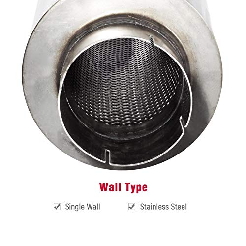 Upower 185988 4 Inch Inlet Diesel Exhaust Muffler 7 Inch X 24 Inch Body 30 Inch Whole Length Xs2772 - Straight Through Stainless Steel Welded thumb #4
