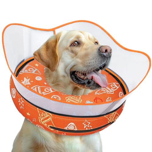 Image of Elevated Inflatable Dog Cone Collar to Stop Licking, Dog Donut Collar After Surgery, Soft Pet Cone Alternative for Small Medium Large Dogs