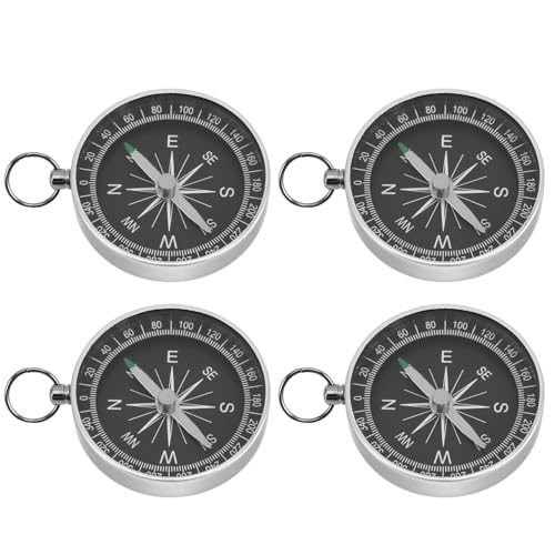 Juego de 4 brújulas aluminio portátil para camping miniatura 1
