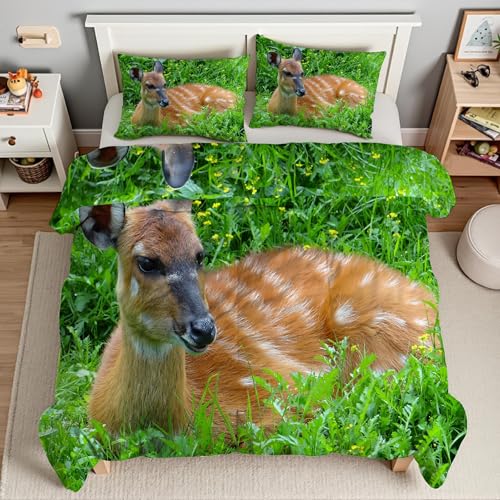 Housse de couette 160x200 cerf en microfibre de qualité supérieure - 4