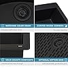 Ruvati Midnight Black Granite Composite 33 in. x 22 in. Single Bowl Drop-in Topmount Kitchen Sink RVG1033BK