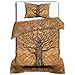 Indian-Shoppers Boho dekoracyjna mandala drzewo życia brązowa bawełniana kołdra koc indiański prześcieradło odwracalne pokrycie etniczne pokój narzuta podwójna ręcznie wykonane zestawy poszewek na kołdrę