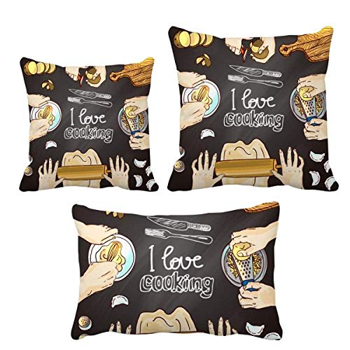 Dumplings coussin de canapé avec insert décoratif pour maison J'aime la cuisine DIYthinker - 2