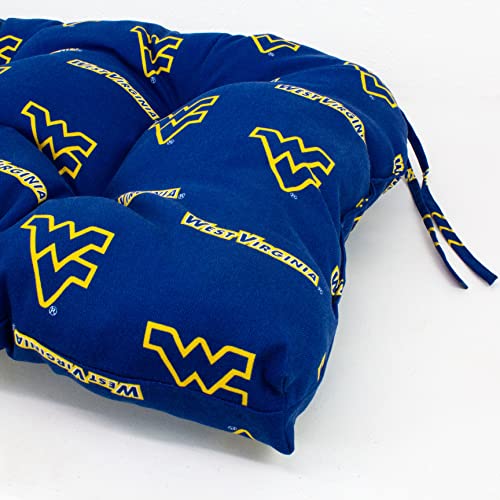 Image of College Covers Everything Comfy West Virginia Mountaineers Indoor Outdoor Settee Loveseat Bench Cushions