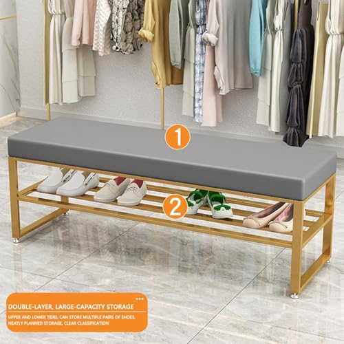 Coussin capitonné velours de rangement chaussures meuble banc moderne