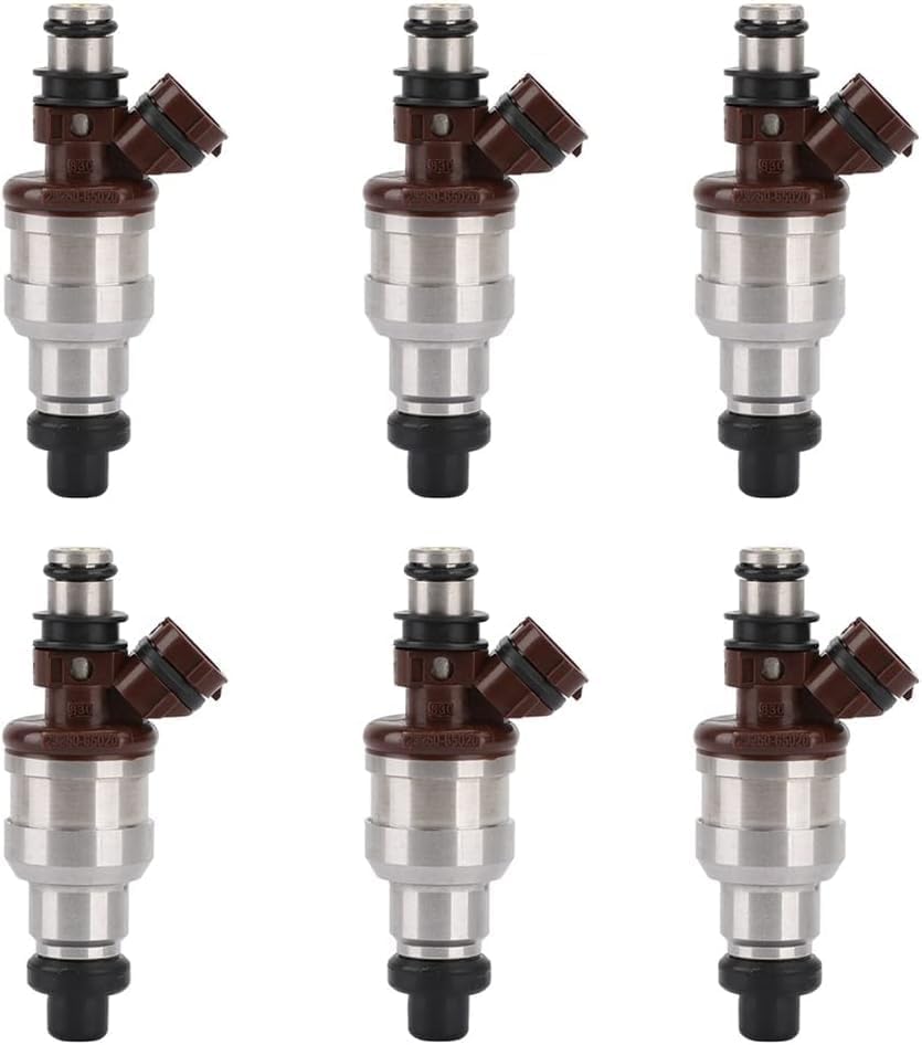 AURUS 6pcs Fuel Injectors 23250-65020 Compatible With Toyota Pickup 3.0l V6 1989 1990 1991 1992 1993 1994 1995, for Toyota 4runner 3.0l V6, 1989-1995, for Toyota T100 3.0L V6 1993-1994 (Set of 6)
