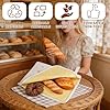 2PCS Beeswax Bread Bags, Reusable Bread Bags for Homemade Bread, Extra Large Cotton Linen Bread Storage Bag with Natural Beeswax Lining for Sourdough & Artisan Loaves, Bakery Essentials (A)